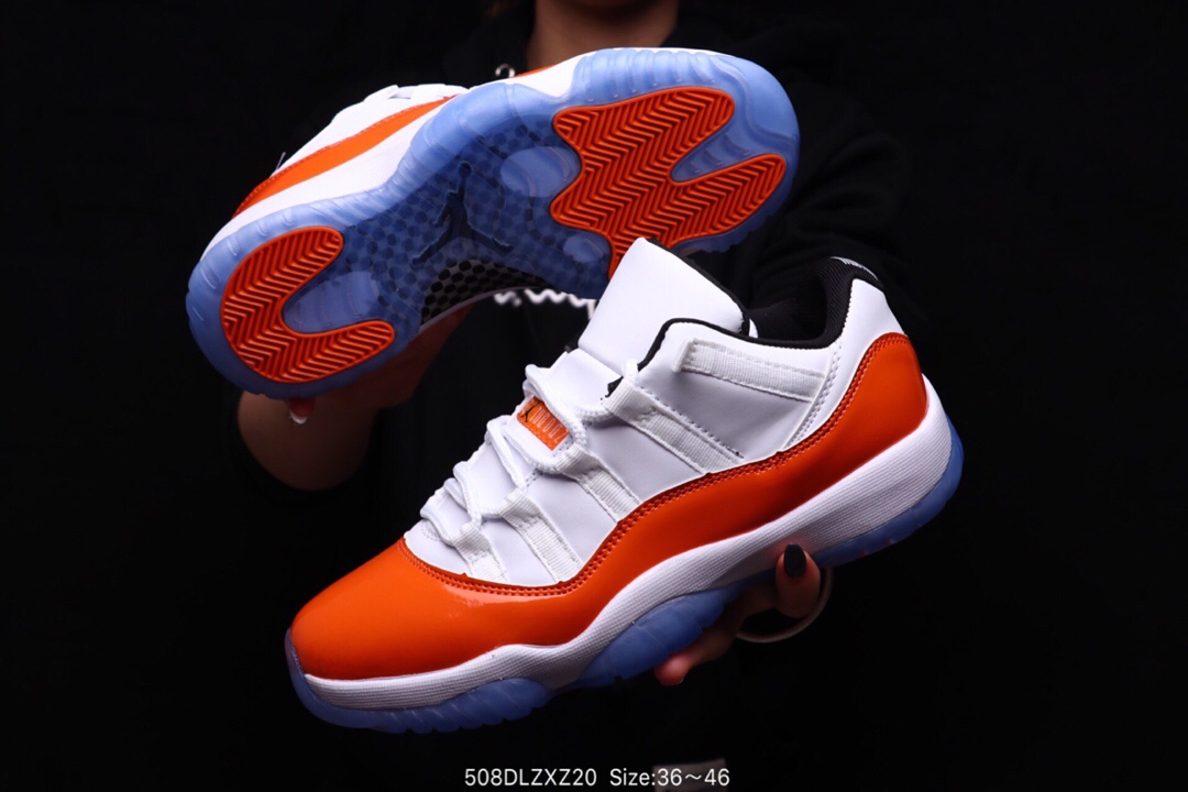 2019 Air Jordan 11 Low White Orange Shoes